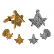 Cut Out Mason Insignia Cufflinks and Stud Set